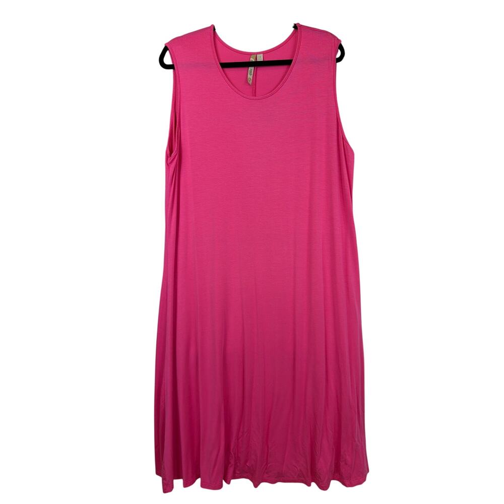 Comfy USA Pink Sleeveless Scoop Neck Maxi Dress 1X Made in USA